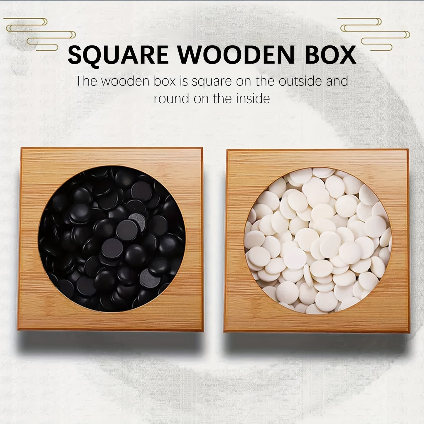 Jeu de Plateau Pliable en Bambou Go, Boîte de Jeu All Nature Go, Plateau de Jeu de Stratégie Chinois Weiqi Gomku Pliable avec 171 Pions d'Échecs en Imitation Jade et Deux Bols en Bambou