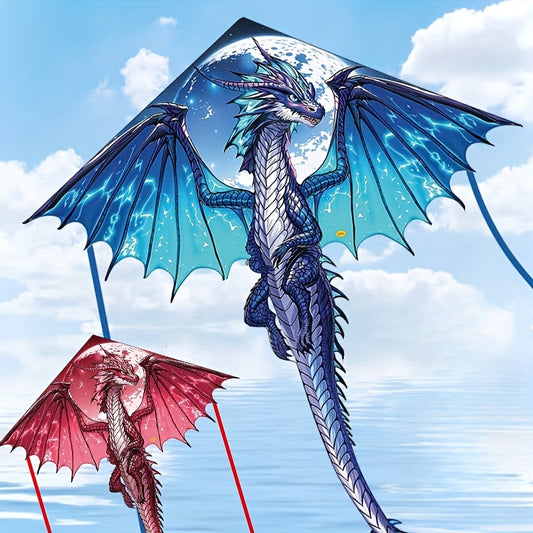 Cerf-volant Dragon de Glace Mystique - Coupe 3D, Polyester Résistant, Idéal pour les Loisirs en Extérieur (Plage & Parc), Cadeau Créatif pour les Fêtes, Parfait pour Noël et Thanksgiving