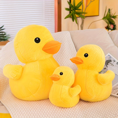 Oreiller en peluche canard jaune large ultra-doux - Jouet animal en peluche mignon avec des caractéristiques réalistes