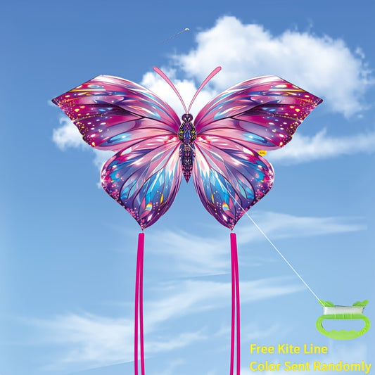 Cerf-volant Papillon Diamant Éclatant avec Longue Queue - Parfait pour Débutants, Inclut Bobine de Ligne - Idéal pour Plage et Loisirs Extérieurs - Cadeau Parfait pour Noël