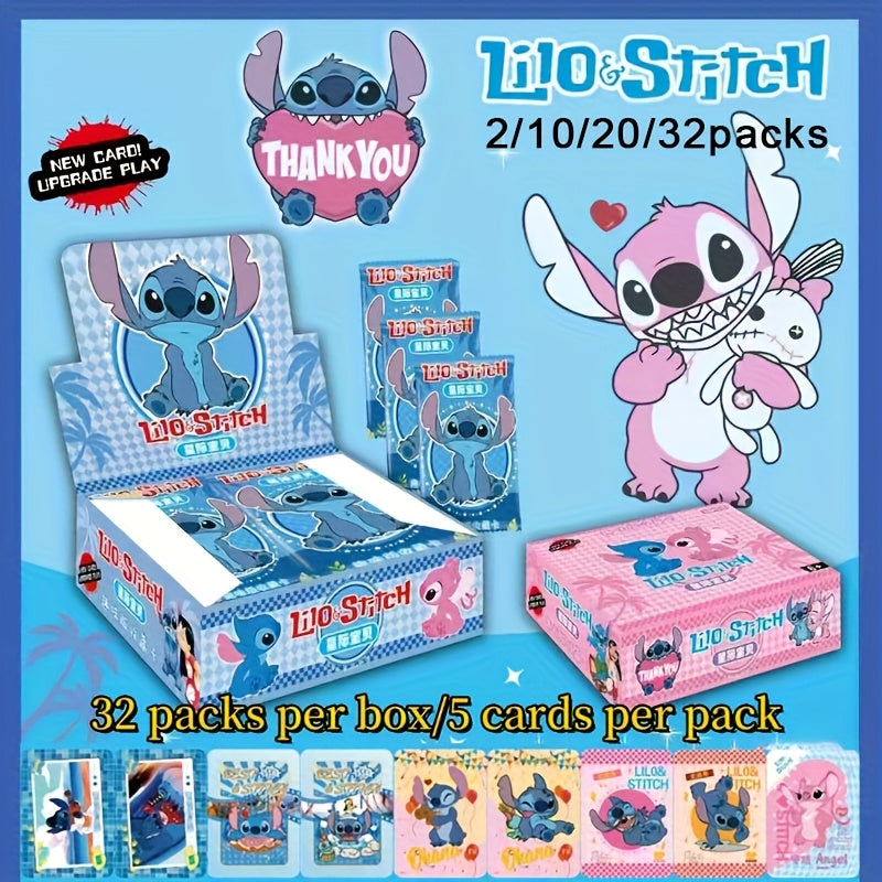 2\u002F10\u002F20\u002F32 cartes à collectionner Disney Stitch, cartes rares et colorées pour collectionneurs et fans