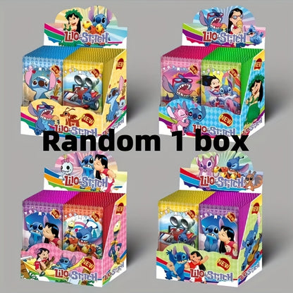 Disney 288pcs\u002FBoîte Cartes à Collectionner Stitch Étoile - Jeu de Cartes Créatives et Amusantes en Anglais