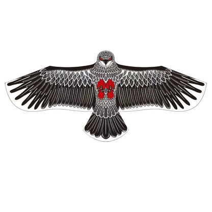 1pc Grande Cerf-Volant Aigle avec Plumes Vibrantes - Envergure de 3.9 pieds, Ligne Résistante de 98 pieds, Parfait pour la Plage, le Parc et les Activités Familiales en Plein Air