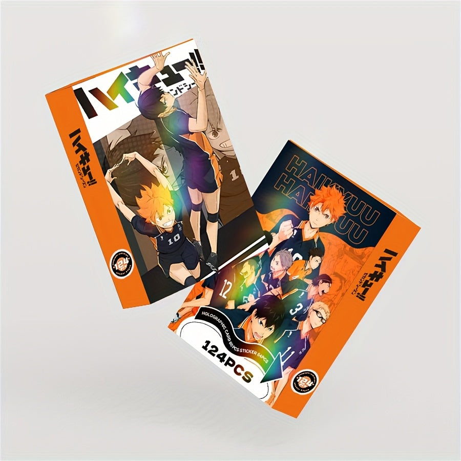 124 pièces de Cartes Anime Lomo, cartes de jeu à double face, collection de cartes de thème fantasy, design de dessin animé, cartes de personnages d'animation fluide, cadeau parfait pour les amateurs de jeux et d'anime