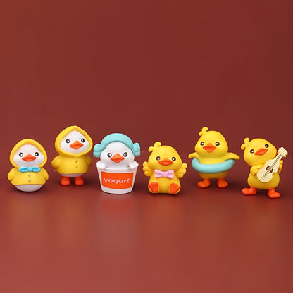 Adorable Petit Canard Jaune Figurine de Canard de Dessin Animé en Sac Aveugle, Modèle Animal, Poupée de Simulation, Cadeau Mini