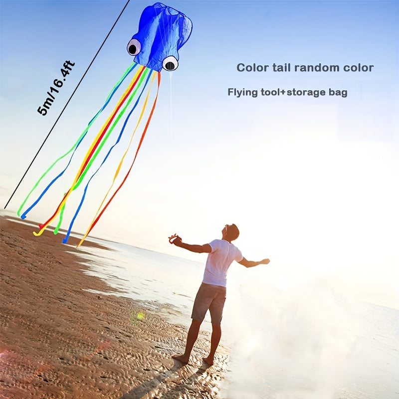 cerf-volant Pieuvre de 5 mètres\u002F4 mètres (outil de lâcher inclus) Weifang avec Queue Colorée Longue, Produit de Divertissement Sportif en Plein Air