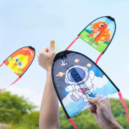 3 cerfs-volants à doigt à lancer, élastique en caoutchouc pour glisse, sport en plein air, fibre polyester, couleur aléatoire
