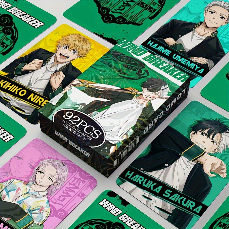 Ensemble de 92 Cartes de Jeu Anime, Cartes Postales Lomo Recto-Verso, Marque-pages Collectibles Multicolores, Design de Personnages de Dessins Animés et Anime pour Amateurs de Jeux et d'Anime