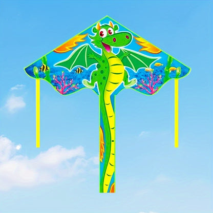 Géant 80in Dragon de Mer - Vert\u002FBleu\u002FJaune Vibrant en Polyester, Divertissement Extérieur Coloré avec Design de Dessin Animé - Cadeau de Noël Idéal pour le Plaisir à la Plage et au Parc