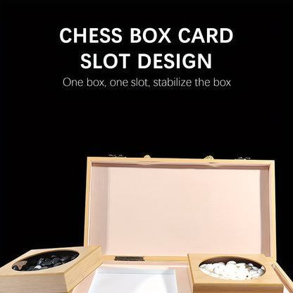 Jeu de Plateau Pliable en Bambou Go, Boîte de Jeu All Nature Go, Plateau de Jeu de Stratégie Chinois Weiqi Gomku Pliable avec 171 Pions d'Échecs en Imitation Jade et Deux Bols en Bambou