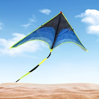 1pc Cerf-volant à Queue Longue en Diamants Dégradé de Couleurs - Polyester Durable pour Vol Extérieur sur Plage, Parc, Prairie - Âges 14+, Activités de Plage | Design Dégradé | Facile à Voler, Accessoires de Plage