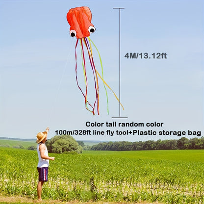 cerf-volant Pieuvre de 5 mètres\u002F4 mètres (outil de lâcher inclus) Weifang avec Queue Colorée Longue, Produit de Divertissement Sportif en Plein Air