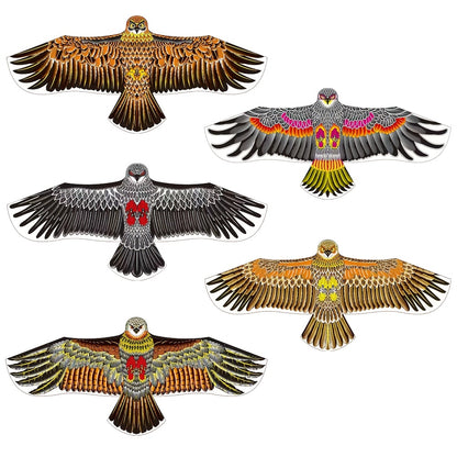 1pc Grande Cerf-Volant Aigle avec Plumes Vibrantes - Envergure de 3.9 pieds, Ligne Résistante de 98 pieds, Parfait pour la Plage, le Parc et les Activités Familiales en Plein Air
