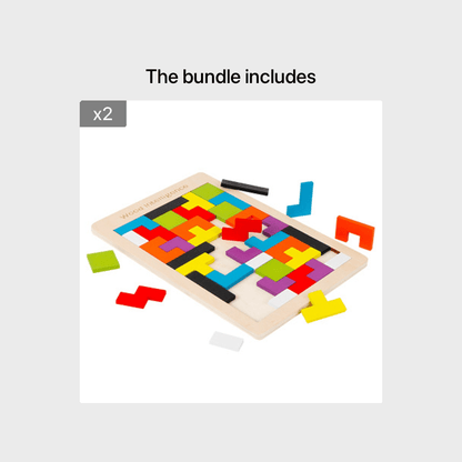 Jouet de puzzle 3D en bois coloré - \