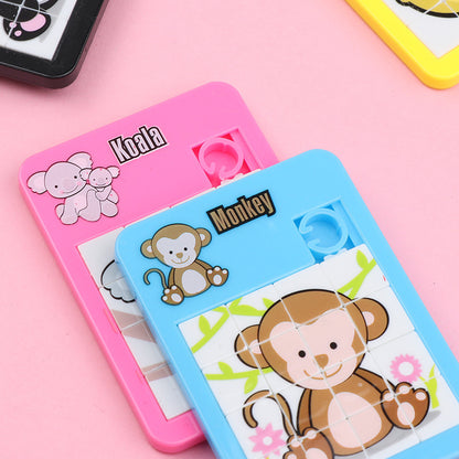 12pcs - Puzzle Coulissant pour Jeunes Animaux, Entraînement à la Pensée Logique, Jouet de Puzzles, Convient aux Jeunes pour Développer leur Cerveau (Couleur et Motif Aléatoires)