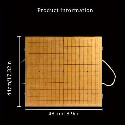 Jeu de Plateau Pliable en Bambou Go, Boîte de Jeu All Nature Go, Plateau de Jeu de Stratégie Chinois Weiqi Gomku Pliable avec 171 Pions d'Échecs en Imitation Jade et Deux Bols en Bambou