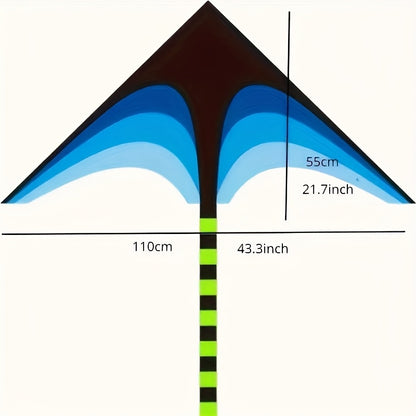 1pc Cerf-volant à Queue Longue en Diamants Dégradé de Couleurs - Polyester Durable pour Vol Extérieur sur Plage, Parc, Prairie - Âges 14+, Activités de Plage | Design Dégradé | Facile à Voler, Accessoires de Plage